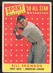 1958 TOPPS BILL SKOWRON ALL STAR     SPORTS CARDS