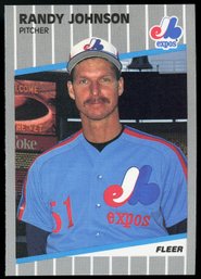 1989 FLEER RANDY JOHNSON ROOKIE CARD  - HALL OF FAMER BASEBALL CARD