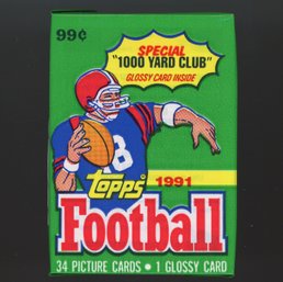 1991 TOPPS NFL CELLO PACK - SEALED     SPORTS CARDS