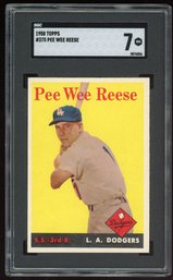 1958 TOPPS PEE WEE REESE - HALL OF FAMER NEAR MINT!
