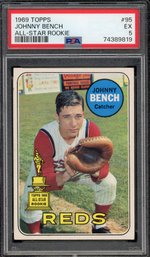 1969 TOPPS JOHNNY BENCH GOLD-CUP ROOKIE! PSA 5!!