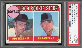 1969 TOPPS ROOKIE STARS MIKE FIORE/JIM ROOKER PSA 6!