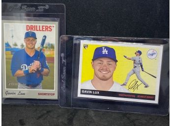 FOUR-CARD LOT GAVIN LUX ROOKIE CARDS AND MINOR LEAGUE