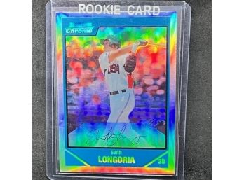 2007 BOWMAN CHROME EVAN LONGORIA RC REFRACTOR