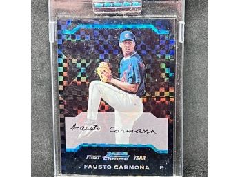 2004 BOWMAN CHROME 1ST CARD FAUSTO CARMONA XFRACTOR !SP ONLY 172 MADE