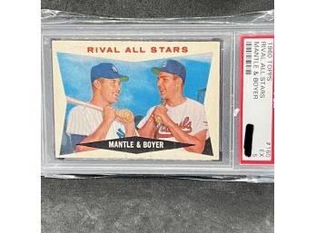 1960 TOPPS RIVAL ALL-STARS MICKEY MANTLE & KEN BOYER PSA 5!!!!