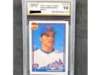 1991 TOPPS TRADED IVAN RODRIGUEZ GEM MINT