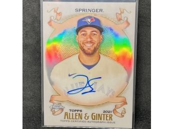 2021 TOPPS ALLEN AND GINTER CHROME GEORGE SPRINGER AUTO