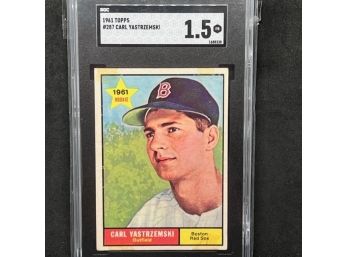 1961 TOPPS CARL YASTRZEMSKI SGC 1.5 ROOKIE STAR!