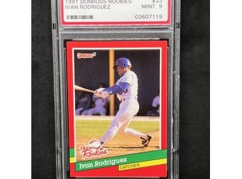 1991 DONRUSS ROOKIES IVAN RODRIQUEZ PSA 9!