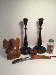 Vintage Mixed Lot, Wood, Bakelite, Marbles