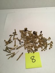 Vintage Smalls Lot 8, Tiny Brass Charms, Phone, Etc