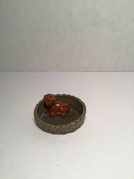 Rare Wade Pottery, England, Trinket Dish, Red Setter Dog, Left Facing, Mid-century