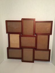 Multi 5x7 Picture Frame, Wood  Glass, For 9 Pictures