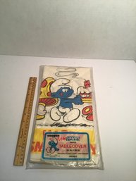 1980s SMURF Paper Tablecloth, Mint In Orig. Package