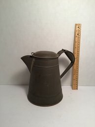 Primitive Tin Coffee Pot With Copper Bottom