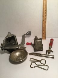 Vintage Kitchen Tools Lot, Shredders, Molds, Etc.