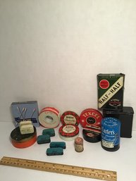 Vintage Tins, Advertising, Tobacco, Ink Product, Typewriter Ribbon, Lead Sinkers