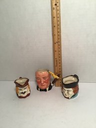 Vintage Small Ceramic Toby Mug Lot