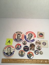 Vintage US Political Pinbacks, Etc, LOT A