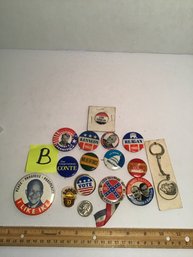 Vintage Political Pinbacks, Etc. LOT B