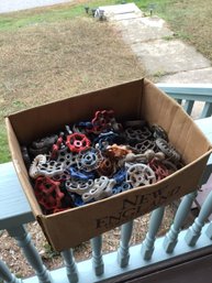 Box Full Of Vintage Faucet Knobs