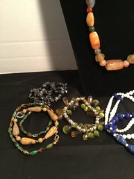 Costume Jewelry Lot, All Natural Stones