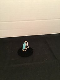 Sterling Swivel Ring, Onyx And Turquoise, Reversible, Size 9