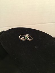 2 Sterling Claddaugh Rings, Approx Size 6