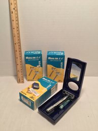 3 Chinese Safety Razors, MIB, Incl. Plastic Case