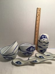 Chinese Blue And White Porcelain Dinnerware