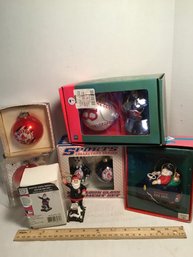 Vintage Boston Red Sox Collectible Christmas Ornaments, MIB