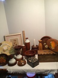 Awesome Mostly Hand Crafted Wooden Ware Lot, 1970s, NO SHIPPING