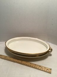 Vintage Porcelain Serving Dish, Minton For Tiffany, Gilt Edge