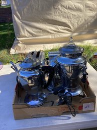 24, BOX LOT #24, MCM Chrome Toasters And Coffee Makers