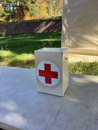 27, LOT #27, Vintage, Large, Metal First Aid Box, Wall Hanging