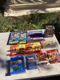 35, TABLE LOT #35, Vintage Die Cast And More, New-on-cards, Comics, Funko, Etc.