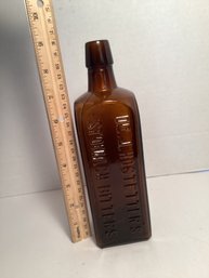 Antique Amber Glass Bitters Bottle