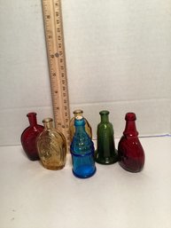 Vintage Wheaton Miniature Bitters Bottles, Colored Glass