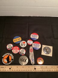 Vintage Pins, Pinbacks, Political, Confederate, Etc.