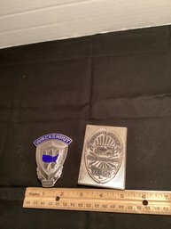 Vintage Retired Security Officer Badges (2)