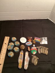 Vintage Smalls Lot, Advertising, Enamel Pins, Etc.