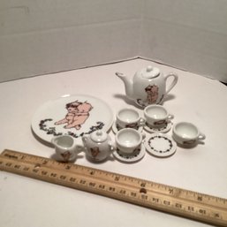 Vintage Porcelain Child Tea Set, Rose ONeill Kewpie, Complete