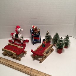 Vintage Wooden Christmas Decorations Lot