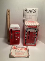 Vintage Musical Coca Cola Coin Bank, New In Box, Batt. Op., Untested