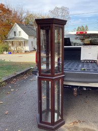 Lighted Curio Cabinet With Glass Shelves, NO SHIPPING.