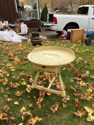 Vintage Heywood Wakefield Round Side Table With Drawer, NO SHIPPING.