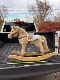 Vintage Plush Rocking Horse Riding Toy, NO SHIPPING.