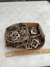 Large Lot Of Assorted Metal Buckles, Some Marked England