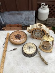 Vintage Clock Lot, Wall Clocks, Etc. Untested, NO SHIPPING